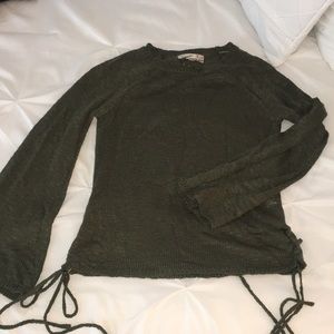 Hunter green sweater with bell sleeves